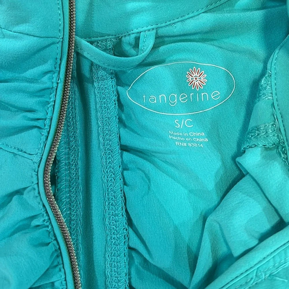 Tangerine - athletic vest with hidden zippered hood, teal, S - Picture 3 of 8